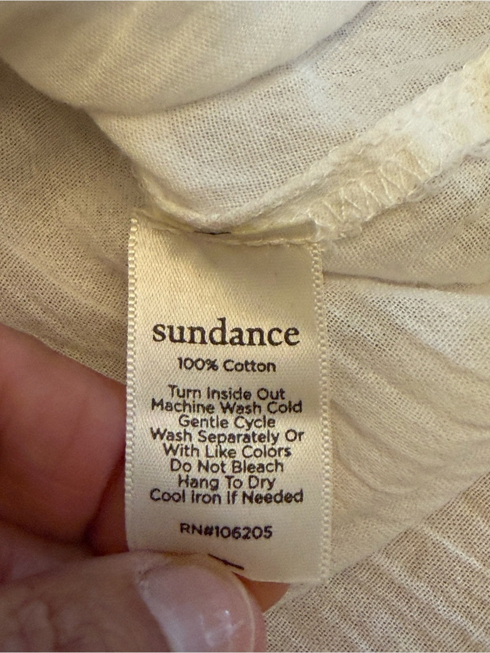 Sundance White Puff 3/4 Sleeves Button Up Top M Eyelet Summer Flowy Cotton Sheer - Picture 7 of 9